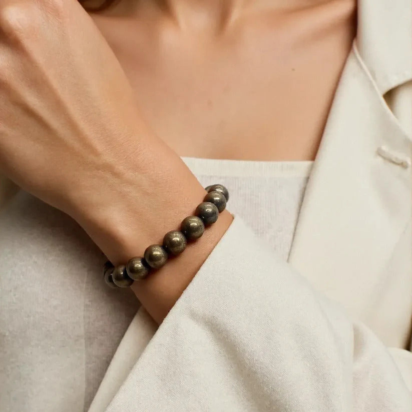 Money Magnet - Raw Pyrite Natural Stone Bracelet